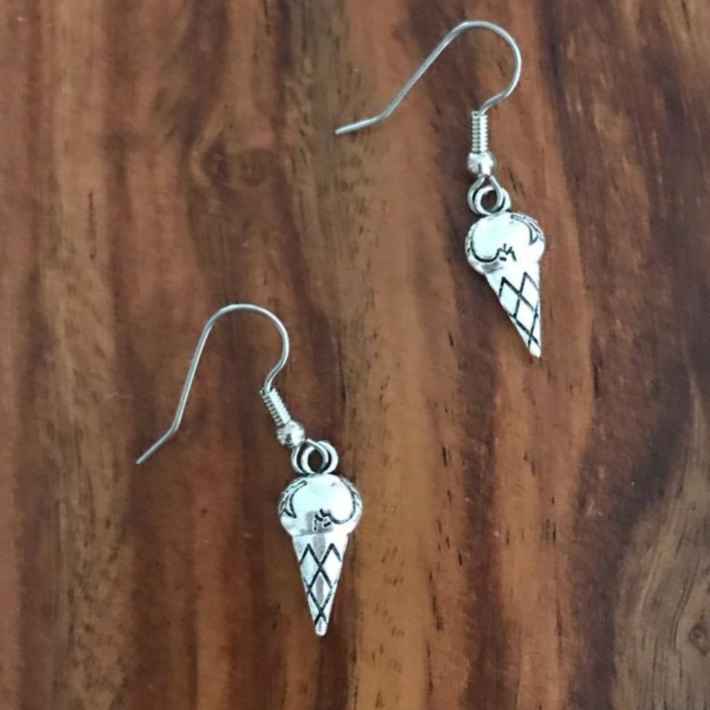 Handmade Ice Cream Cone Earrings